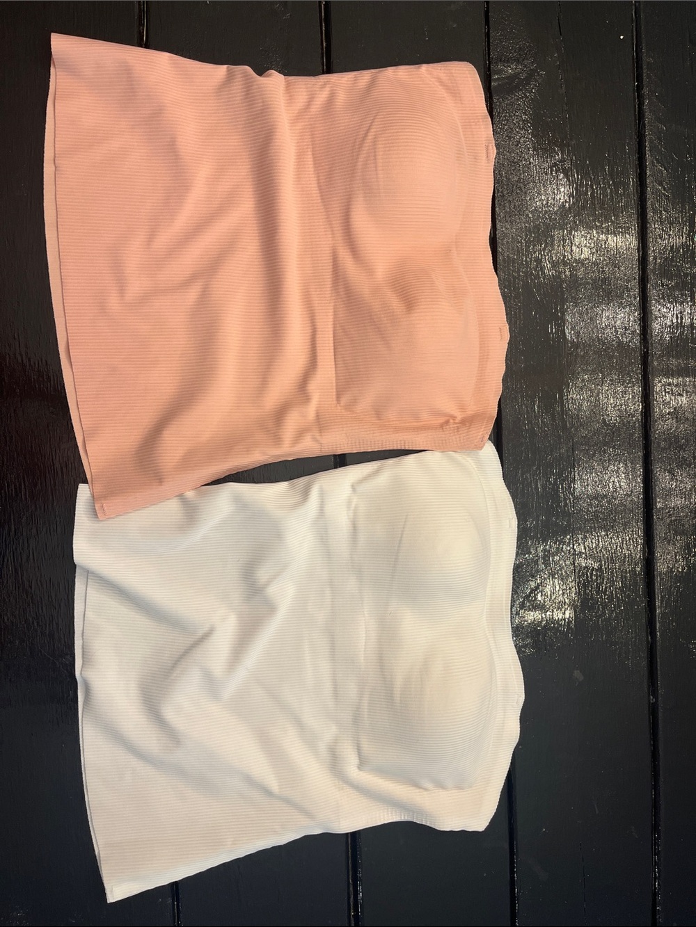 Women’s Ribbed Tube Top - Pink & White